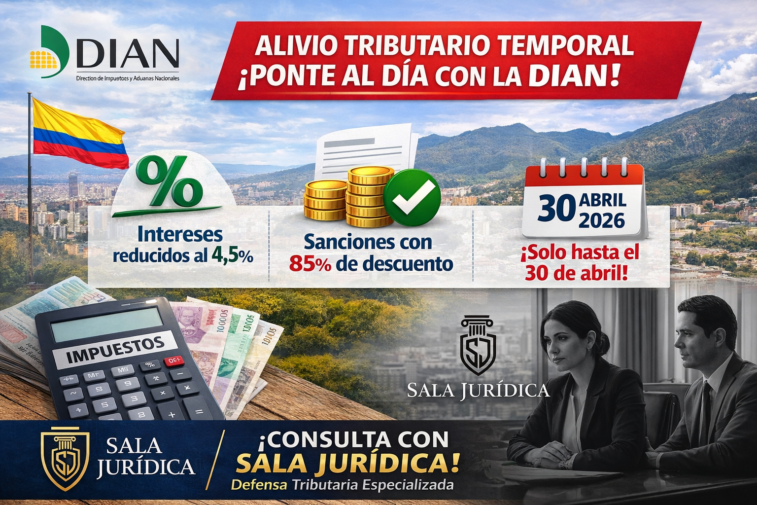 Oportunidad excepcional para ponerse al día con la DIAN: reduzca sanciones hasta en un 85% y pague intereses mínimos - Artículo de Tributario en Sala Jurídica